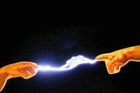 An animated picture showing the "Creation" sparks in action.