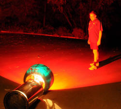 World's brightest flashlight construction Red