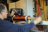 Animation showing applying the coating while rotating the coil