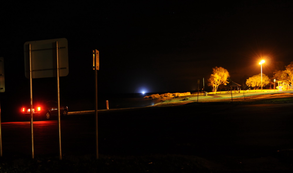 LED Flashlight seen from 9km