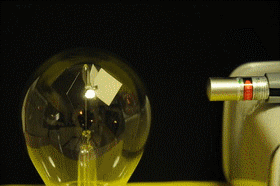 A green laser drives a Crookes Radiometer