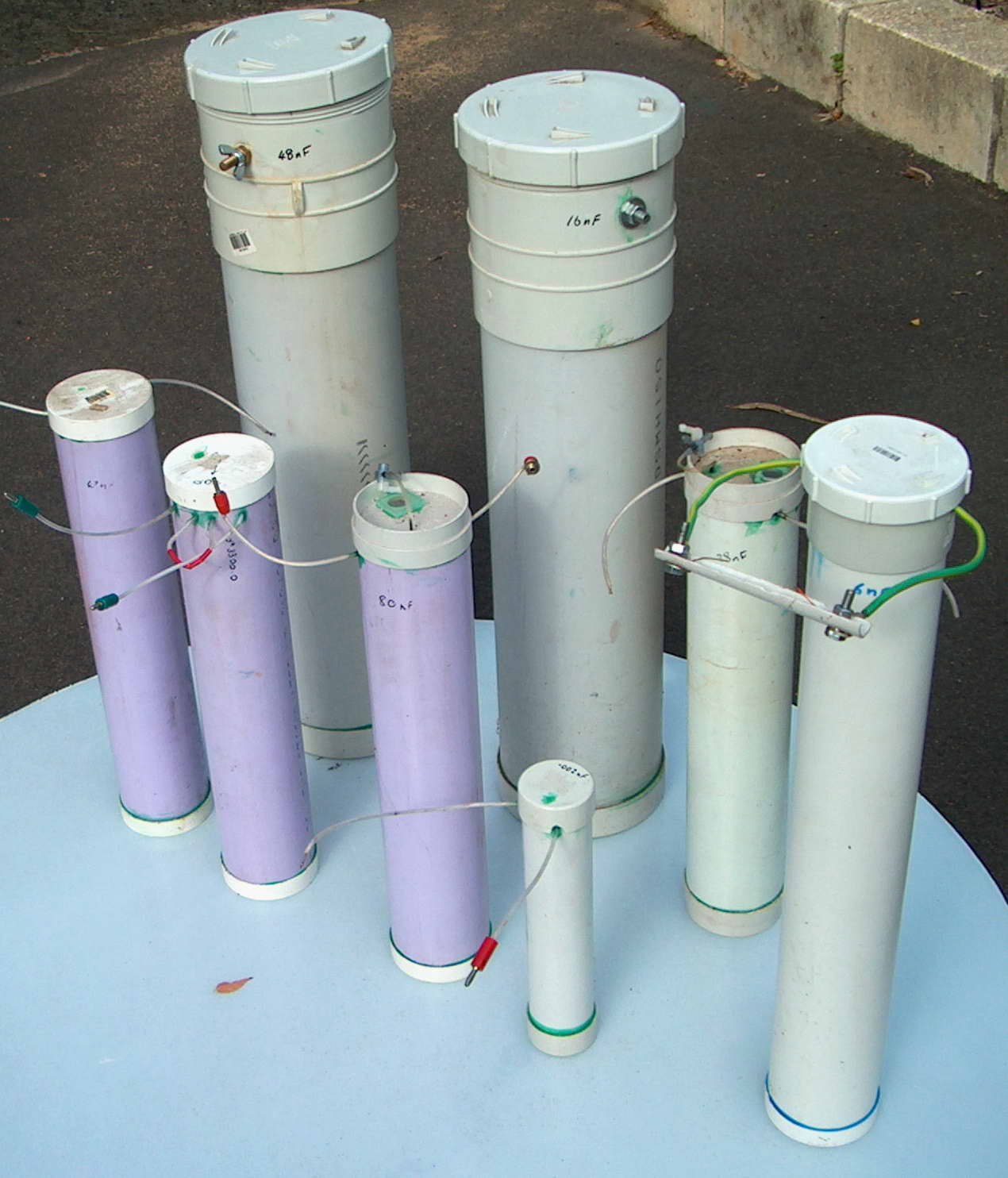 Selection of rolled polyethylene caps in oil
