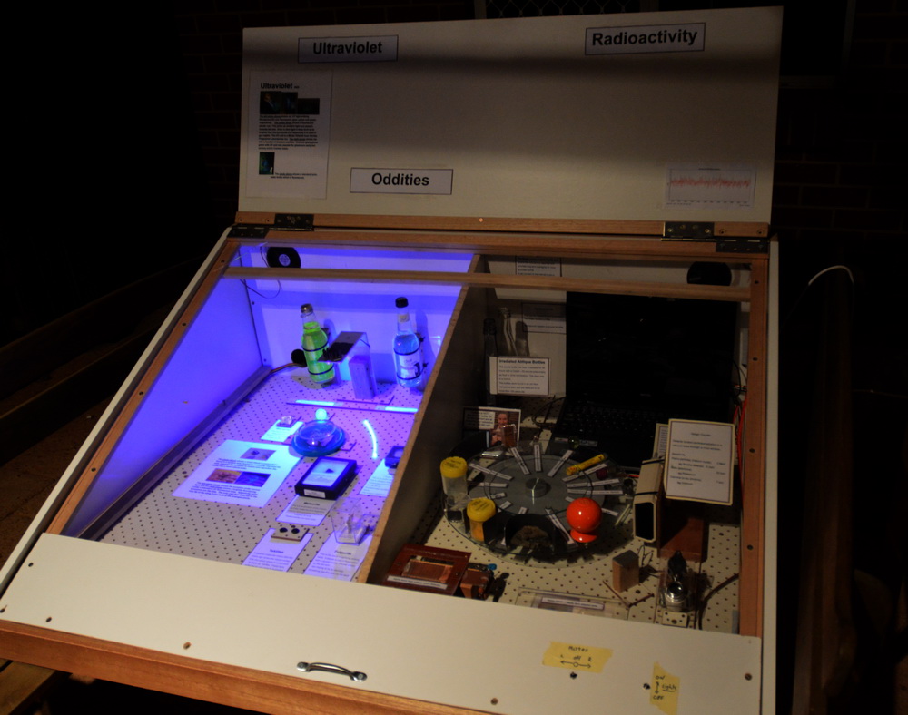 Ultraviolet display of fluorescent items