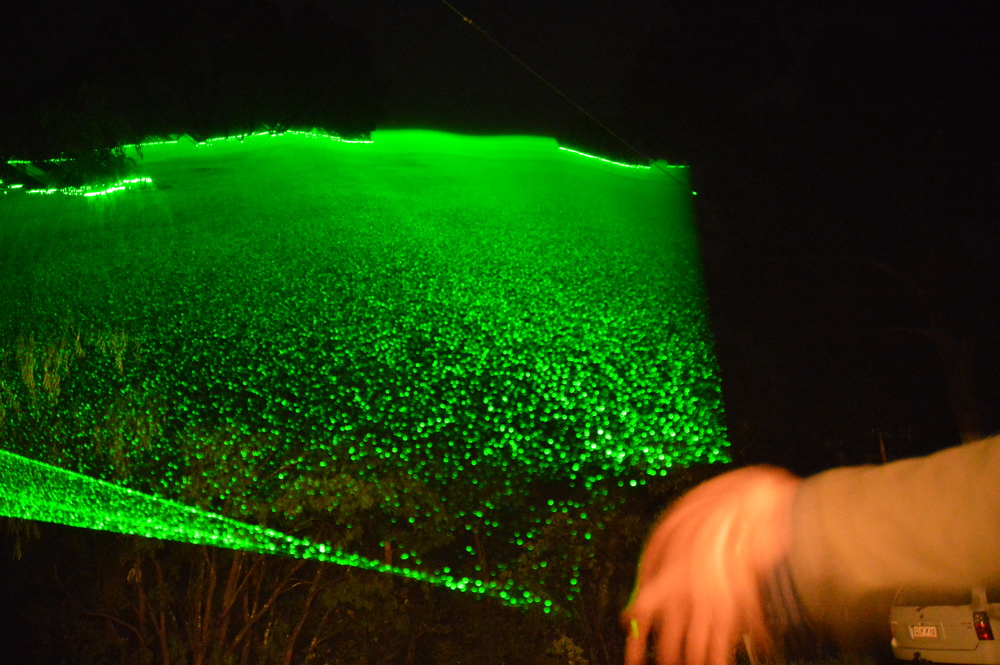 1 watt green laser in fog