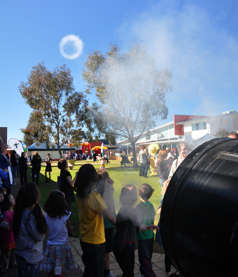Smoke rings at the Science Spectacular 2012